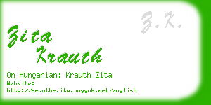 zita krauth business card